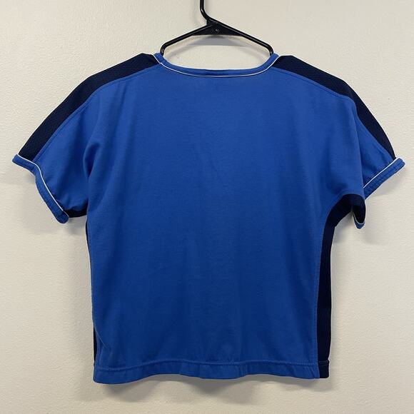 Vintage Hanes Sport V-Neck T Shirt Blue Black Unisex Size Small - Picture 5 of 7